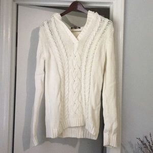 Tommy Bahama Cable Knit Hooded Sweater - White